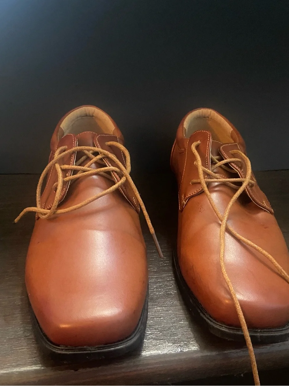 Classic Men's Brown Leather Derby Shoes